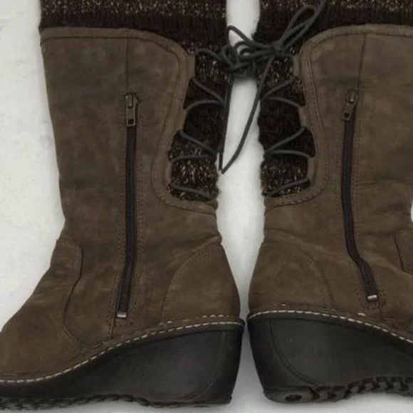 Ugg Brown Suede Women's Back Lace Sweater Boots Size 8 - Picture 3 of 7